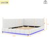 Polsterbett 140x200 cm mit Lattenrost, LED-Umgebungslicht, USB- und Typ-C-Anschluss, ohne Matratze Bild 5