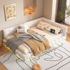 Polsterbett 140x200 cm mit Lattenrost, LED-Umgebungslicht, USB- und Typ-C-Anschluss, ohne Matratze Bild 3