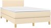 Polsterbett mit Matratze & LED Stoff Creme 120x200 cm, Härtegrad: H2 [3133546] Bild 3