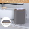iEGrow Wäschekorb 2 Fächer 150L mit Deckel und Griff Grau Bild 2