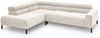 KAWOLA Sofa DELIA Ecksofa Feincord weiß mit motorischem Sitzvorzug Recamiere links 74 x 219 x 276 cm Bild 3