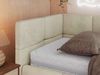 Jugendbett 90x200 ARVO Polsterbett mit Bettkasten, Stauraum & Gasdruckfeder, Modernes Design mit Kopfteil - Beige Velvet - Links Seite Bild 4