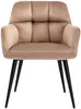 Vente-unique - Stuhl 2er-Set - Samt & Metall - Beige - PEGA von Pascal MORABITO Bild 2