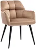 Vente-unique - Stuhl 2er-Set - Samt & Metall - Beige - PEGA von Pascal MORABITO Bild 3