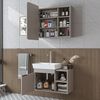Roomart LYCIA-72 Badmöbel Set– 3-teiliges Badezimmermöbel Set - Unterschrank, Waschbecken & Spiegelschrank - H 54 x B 38.6 x T 72 cm • Beige Bild 3