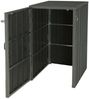 XL 1er-/2er-WPC-Mülltonnenverkleidung HWC-J28, Premium Mülltonnenbox, Metall Holzoptik, erweiterbar ~ grau Bild 2