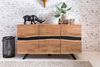 Sideboard 148 x 85 x 43 cm Massiv-Holz Akazie Natur Baumkante Anrichte, Landhaus-Stil Highboard mit 3 Türen, Flur Schrank Kommode Bild 5