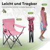 Sunula Campingstuhl Faltbar Anglerstuhl Ultraleicht Faltstuhl mit Armlehnen, mit Getränkehalter, mit Tragetasche, bis max. 100 kg, Rosa Bild 5
