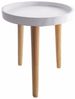 Deko Holz Tisch 36x30 cm - weiß - Kleiner Beistelltisch Couchtisch Sofatisch Bild 2