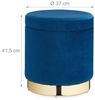 Samthocker mit Stauraum blau Bild 4