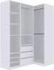 Marmex Möbel TRES 04B offener Kleiderschrank, Garderobenschrank ohne Türen, Schrank mit drei Schubladen und Kleiderstange, laminierte Spanplatte, weiß, 60x206x51 cm Bild 5