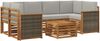 vidaXL Outdoor-Sofagarnitur mit Kissen 7 pcs Natürlich und Hellgrau 3384077 Bild 2