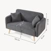 2-Sitzer Sofa Midt 132x70x81 cm Cord Grau [en. casa] Bild 3