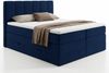 Boxspringbett Star XL mit 2 Bettkästen und Topper, mit Taschenfederkern- und Bonellfederkernmatratze, Doppelbett, Polsterbett aus Veloursstoff mit Stauraum (Blau (Kronos 09), 180 x 200 cm) Bild 2