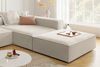 KAWOLA Sofa CARMO Ecksofa Stoff weiß mit Hocker Recamiere rechts 68 x 191 x 306 cm Bild 2