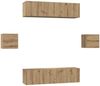 vidaXL TV-Schrankset Wandmontiert 6 pcs Artisan-Eiche Holzwerkstoff 3393401 Bild 2