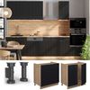 Spülenunterschrank Fame-Line Schwarz gestreift 80 cm ohne Arbeitsplatte Vicco Bild 2