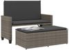 vidaXL Gartenbank mit Kissen und Hocker Grau Poly Rattan 368409 Bild 4