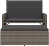 vidaXL Gartenbank mit Kissen und Hocker Grau Poly Rattan 368409 Bild 5
