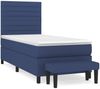 vidaXL Boxspringbett mit Matratze Blau 90x190 cm Stoff 3136643 Bild 2