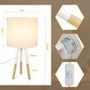ZMH Nachttischlampe 1er Set Moderne Tischleuchten - Wohnzimmer Tischlampe mit Stoffschirm E27 Fassung Max. 40W Weiß Bild 2