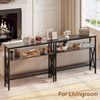 Konsolentisch Flurtisch Beistelltisch Höhenverstellbar 101x25x80.5 cm Schwarz Bild 2
