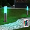 2er Set RGB LED Sockellampe, dimmbar, Fernbedienung H 45 cm Bild 3