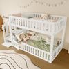 Merax Etagenbett 90X200cm, Jugendbett, Kinderbett Einzelbett Leiter mit Stauraum, Weiß Bild 5