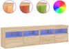 vidaXL TV-Wandschränke mit LED-Leuchten 2 Stk. Sonoma-Eiche 80x30x40cm 837202 Bild 2