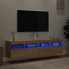 vidaXL TV-Wandschränke mit LED-Leuchten 2 Stk. Sonoma-Eiche 80x30x40cm 837202 Bild 4