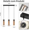 ZMH Hängelampe Vintage Esstisch Pendelleuchte Schwarz - 3 Flammig Hängeleuchte Höhenverstellbar E27 Esstischlampe Hängend Pendellampe Glas für Küchen Schlafzimmer Wohnzimmer (ohne Leuchtmittel) Bild 2