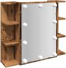 vidaXL Spiegelschrank mit LED Altholz 70x16,5x60 cm 857003 Bild 2