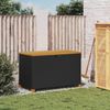 vidaXL Gartentruhe Schwarz 110x55x63 cm Poly Rattan Akazienholz 366285 Bild 3