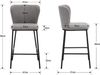 WAHSON OFFICE CHAIRS Barhocker Leinen Barstuhl Küchenhocker mit Lehne 2er Set Thekenhocker Bild 4