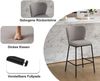WAHSON OFFICE CHAIRS Barhocker Leinen Barstuhl Küchenhocker mit Lehne 2er Set Thekenhocker Bild 3