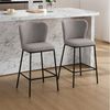 WAHSON OFFICE CHAIRS Barhocker Leinen Barstuhl Küchenhocker mit Lehne 2er Set Thekenhocker Bild 5