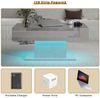 radelldar Couchtisch Wohnzimmertisch Hochglanz mit 2 Schubladen modern 110x55x50cm,USB Bild 2