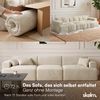 skølm 'Freki' Cloud Sofa 3 Sitzer, Vollschaumcouch mit Federkern und Vakuum-Kompression, kein Aufbau erforderlich, mit 3 Kissen, Cord beige Bild 3