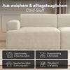 skølm 'Freki' Cloud Sofa 3 Sitzer, Vollschaumcouch mit Federkern und Vakuum-Kompression, kein Aufbau erforderlich, mit 3 Kissen, Cord beige Bild 5