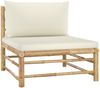 vidaXL 5-tlg. Garten-Lounge-Set mit Cremeweißen Kissen Bambus 3058191 Bild 5