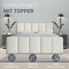 Juskys Boxspringbett Manitoba - Bouclé-Stoff, Gepolstertes Kopfteil mit Steppung & Stabile Konstruktion, Topper inklusive - Creme Bild 5