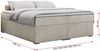 Boxspringbett - Doppelbett mit Multipocket-Matratze - BESS -160x200 - Beige Velours - H3 Bild 5