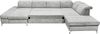 Couch MELFI Sofa Schlafcouch Wohnlandschaft Bettsofa Schlaffunktion grau U-Form Bild 4