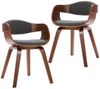 vidaXL Esszimmerstühle 2 Stk. Bugholz und Grau Stoff 287389 Bild 2