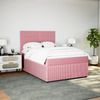 vidaXL Boxspringbett mit Matratze Rosa 160x200 cm Samt 3294687 Bild 4