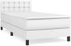 vidaXL Boxspringbett mit Matratze Weiß 90x200 cm Kunstleder, Härtegrad: H2 [3141102] Bild 2