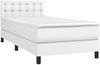 vidaXL Boxspringbett mit Matratze Weiß 90x200 cm Kunstleder, Härtegrad: H2 [3141102] Bild 3