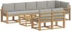 vidaXL Outdoor-Sofagarnitur mit Kissen 9 pcs Weiß und Hellgrau 3387840 Bild 2