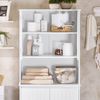 SoBuy BZR150-W Badezimmer-Hochschrank, MDF, Lackiert, Weiß, 98 x 170 x 44,5 cm Bild 5