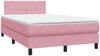 vidaXL Boxspringbett mit Matratze & LED Rosa 120x220 cm Samt 3316928 Bild 5